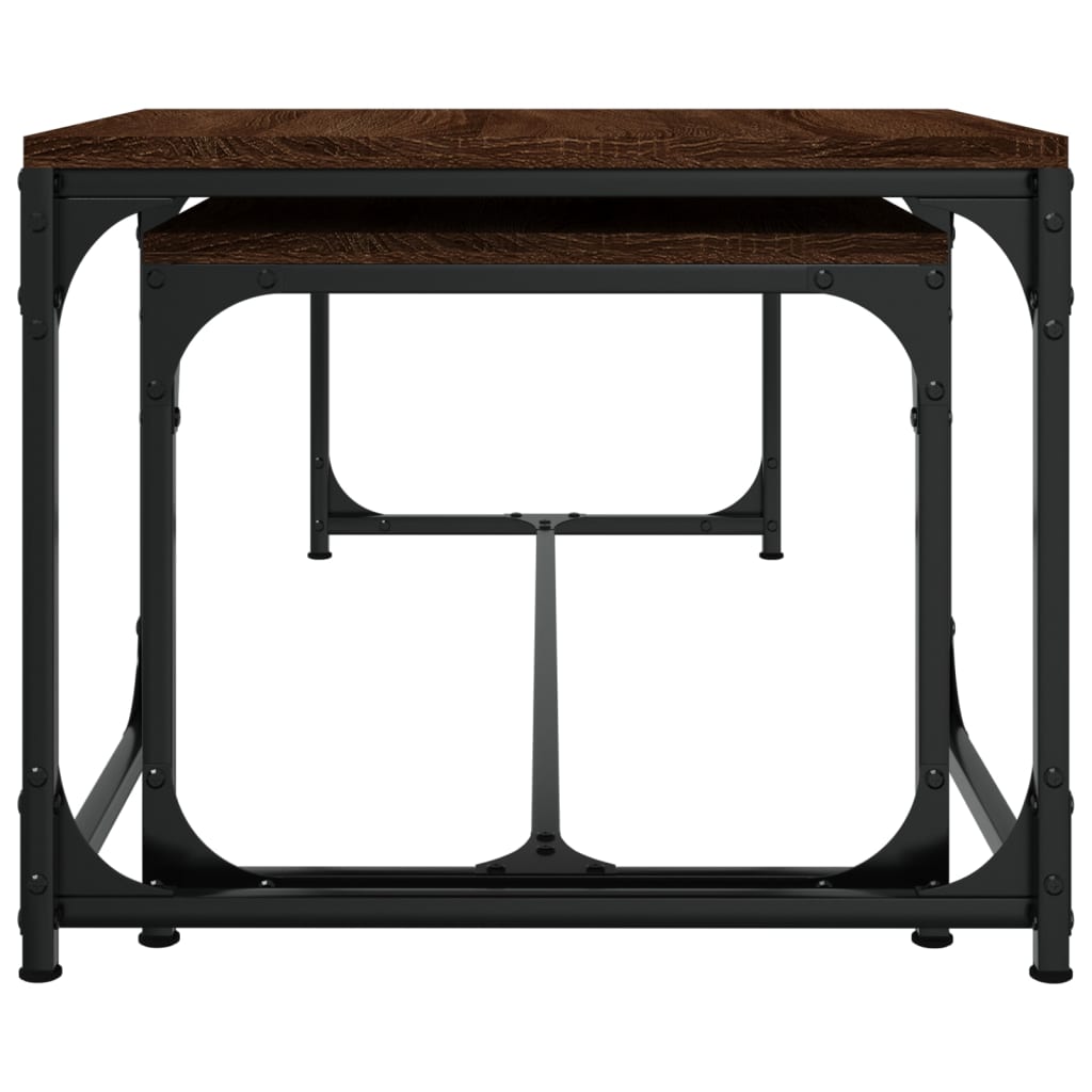 vidaXL Couchtische 2 Stk. Braun Eichen-Optik Holzwerkstoff