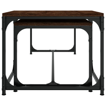 vidaXL Couchtische 2 Stk. Braun Eichen-Optik Holzwerkstoff