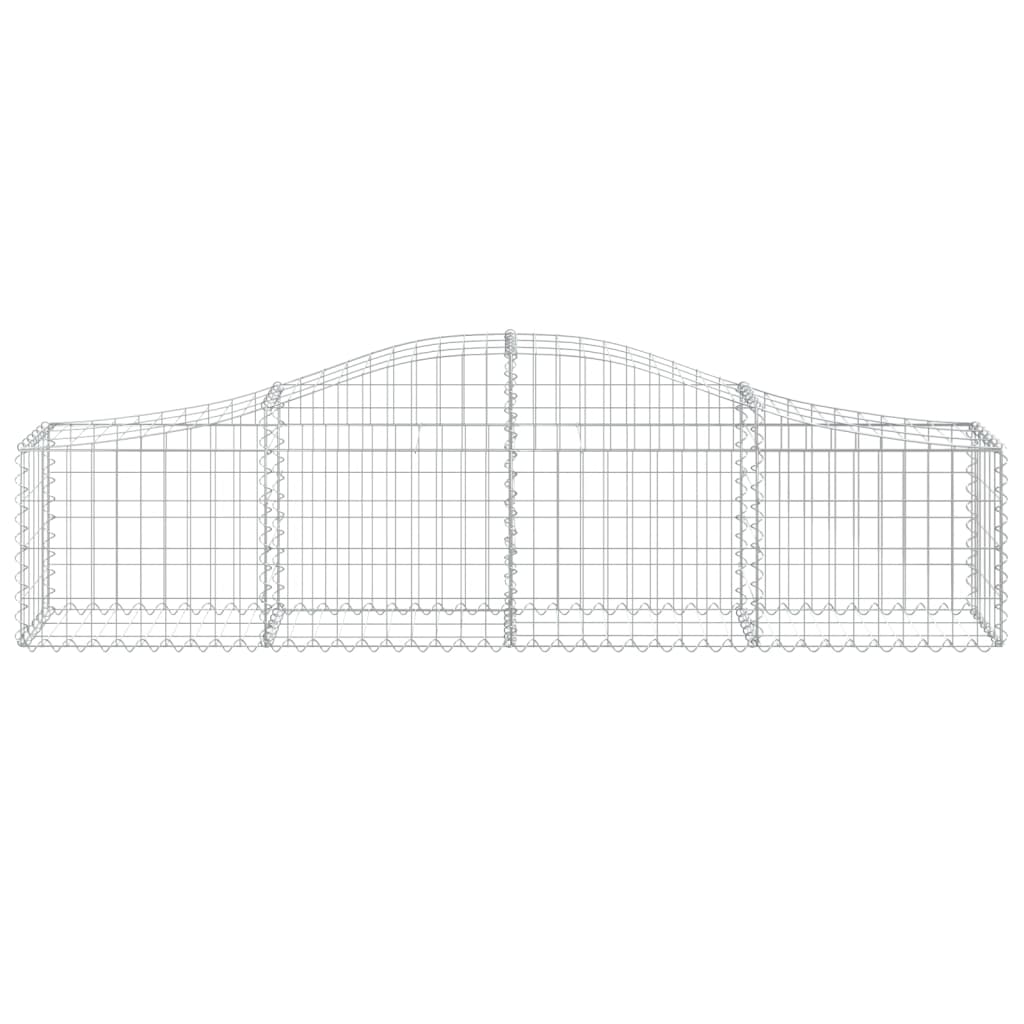 vidaXL Gabionen mit Hochbogen 2 Stk. 200x30x40/60 cm Verzinktes Eisen