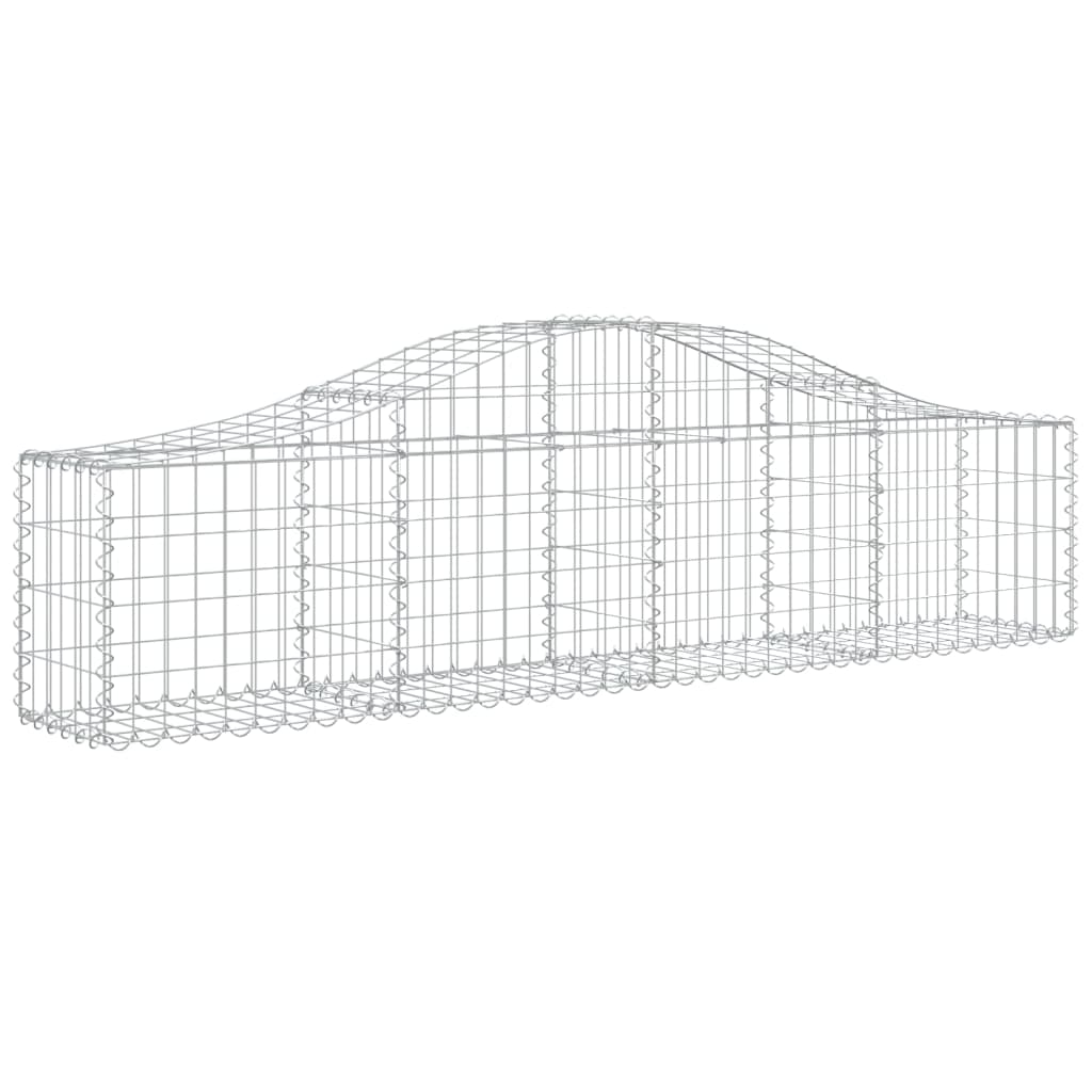 vidaXL Gabionen mit Hochbogen 4 Stk. 200x30x40/60 cm Verzinktes Eisen