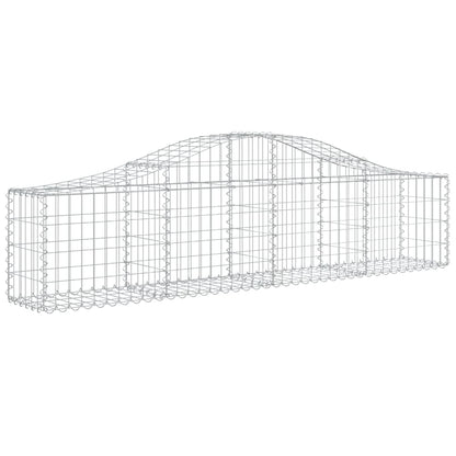 vidaXL Gabionen mit Hochbogen 7 Stk. 200x30x40/60 cm Verzinktes Eisen