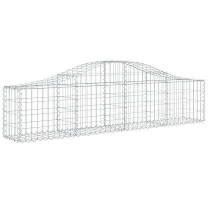 vidaXL Gabionen mit Hochbogen 9 Stk. 200x30x40/60 cm Verzinktes Eisen