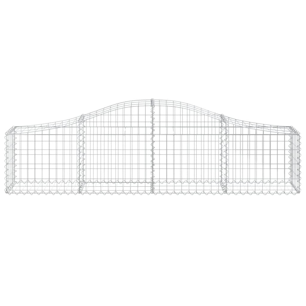 vidaXL Gabionen mit Hochbogen 14 Stk. 200x30x40/60 cm Verzinktes Eisen