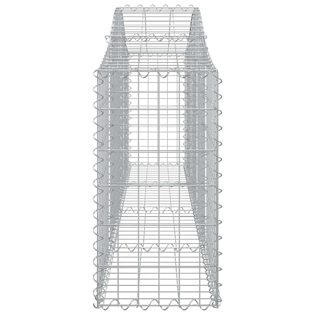 vidaXL Gabionen mit Hochbogen 2 Stk. 200x30x60/80 cm Verzinktes Eisen