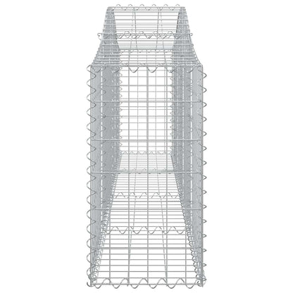 vidaXL Gabionen mit Hochbogen 2 Stk. 200x30x60/80 cm Verzinktes Eisen