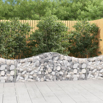 vidaXL Gabionen mit Hochbogen 11 Stk. 200x30x60/80 cm Verzinktes Eisen