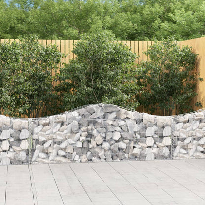 vidaXL Gabionen mit Hochbogen 12 Stk. 200x30x60/80 cm Verzinktes Eisen
