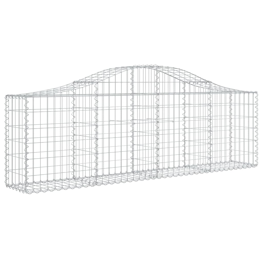 vidaXL Gabionen mit Hochbogen 14 Stk. 200x30x60/80 cm Verzinktes Eisen