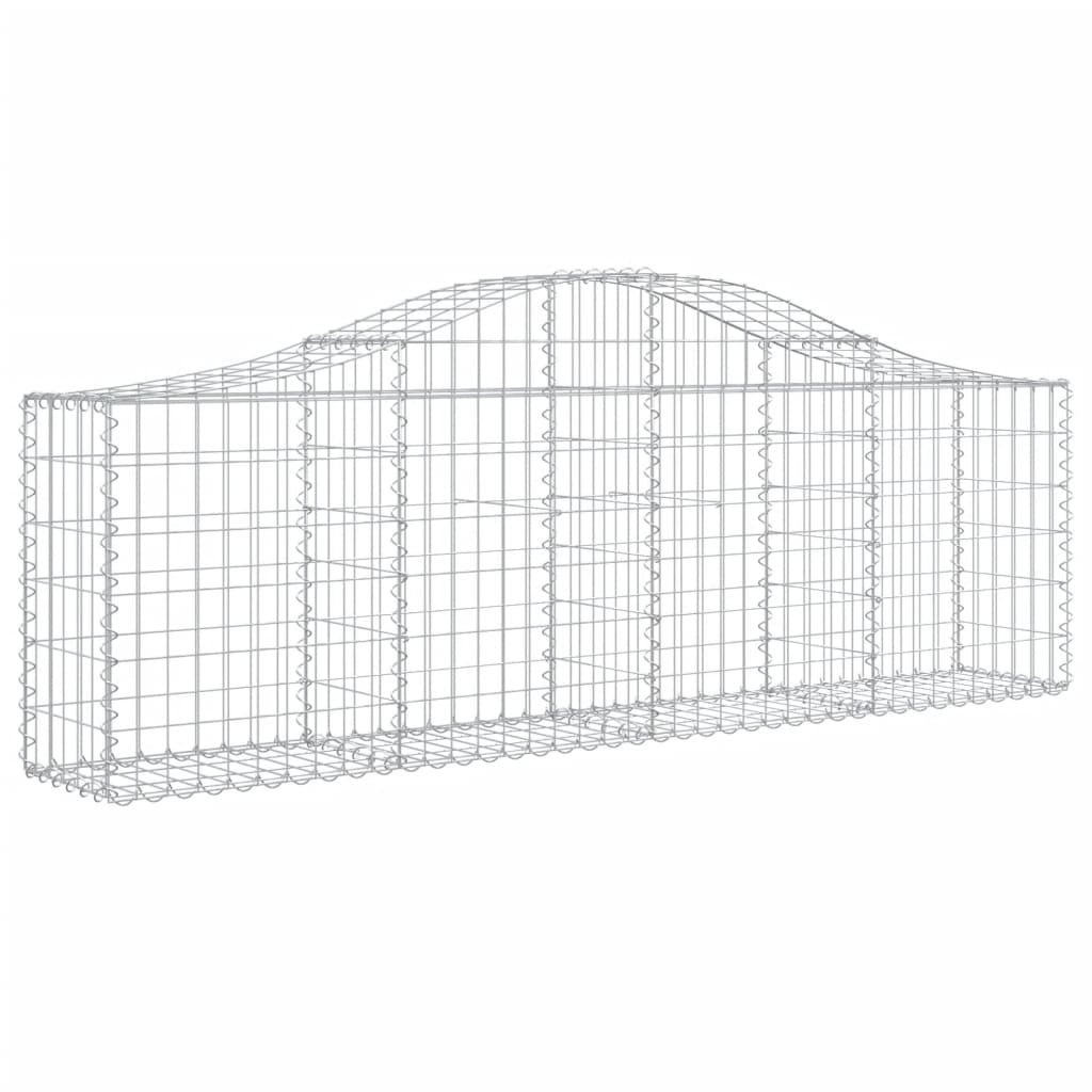 vidaXL Gabionen mit Hochbogen 18 Stk. 200x30x60/80 cm Verzinktes Eisen