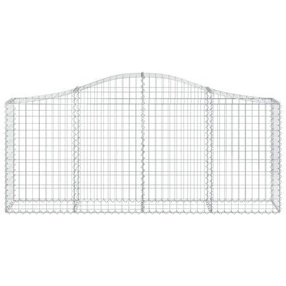 vidaXL Gabionen mit Hochbogen 2 Stk. 200x30x80/100 cm Verzinktes Eisen
