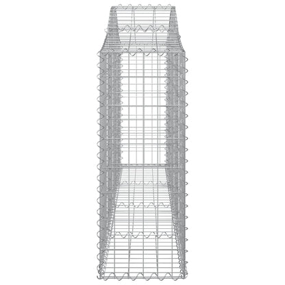 vidaXL Gabionen mit Hochbogen 6 Stk. 200x30x80/100 cm Verzinktes Eisen