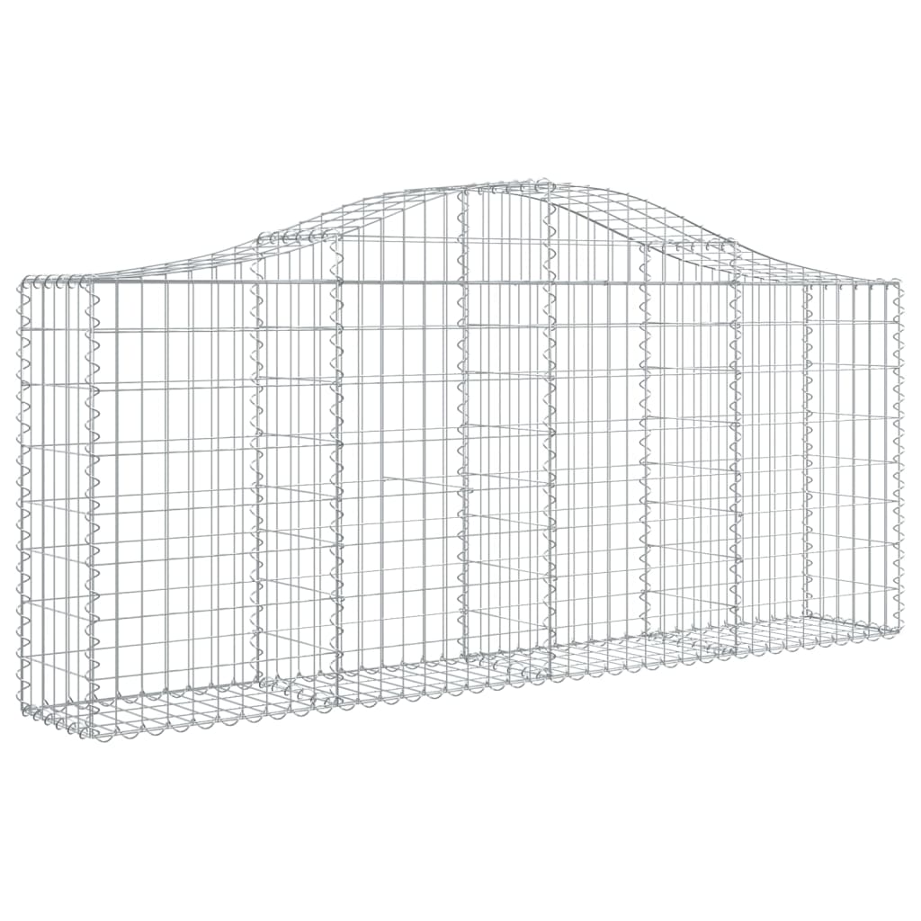 vidaXL Gabionen mit Hochbogen 7 Stk. 200x30x80/100 cm Verzinktes Eisen