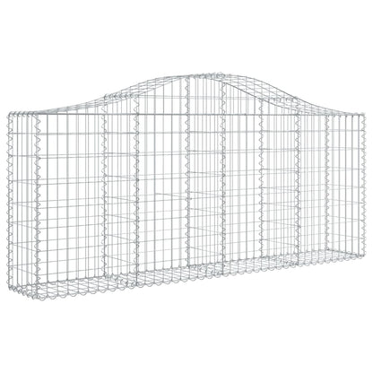 vidaXL Gabionen mit Hochbogen 7 Stk. 200x30x80/100 cm Verzinktes Eisen
