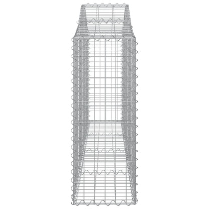 vidaXL Gabionen mit Hochbogen 7 Stk. 200x30x80/100 cm Verzinktes Eisen