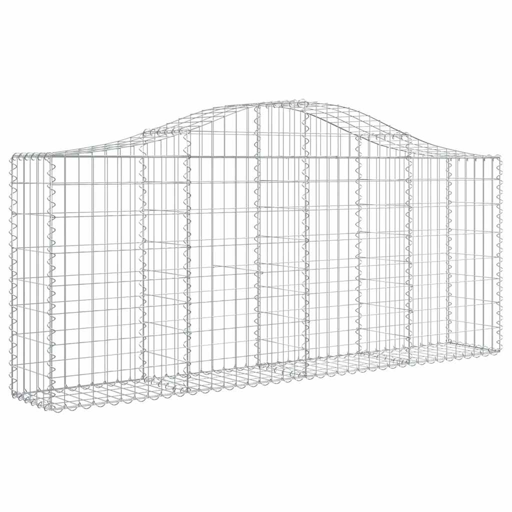 vidaXL Gabionen mit Hochbogen 8 Stk. 200x30x80/100 cm Verzinktes Eisen