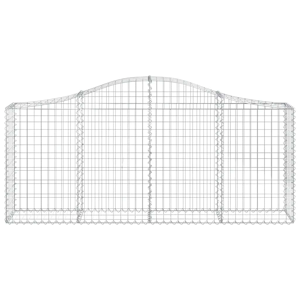 vidaXL Gabionen mit Hochbogen 8 Stk. 200x30x80/100 cm Verzinktes Eisen