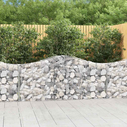 vidaXL Gabionen mit Hochbogen 8 Stk. 200x30x80/100 cm Verzinktes Eisen