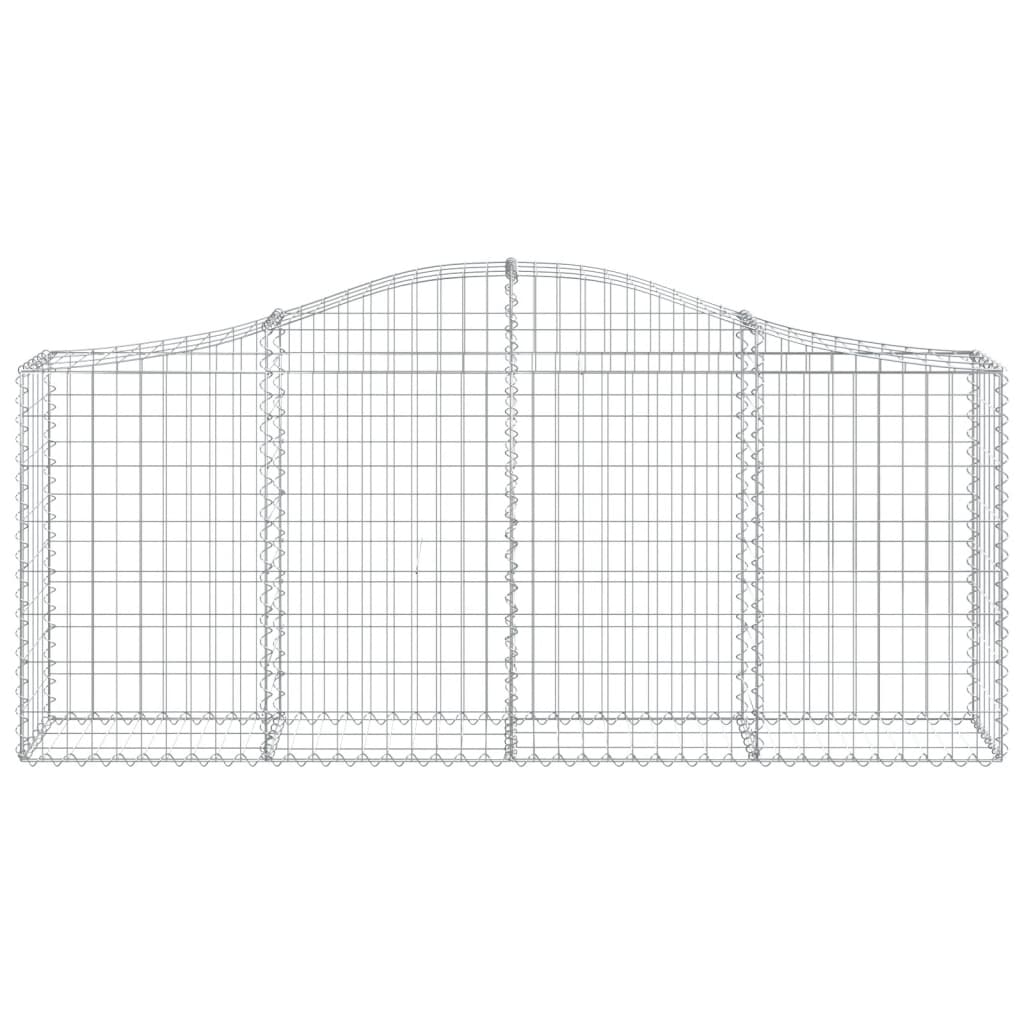 vidaXL Gabionen mit Hochbogen 9 Stk. 200x30x80/100 cm Verzinktes Eisen
