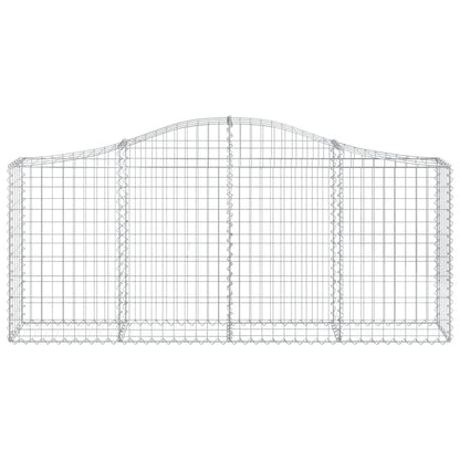 vidaXL Gabionen mit Hochbogen 9 Stk. 200x30x80/100 cm Verzinktes Eisen