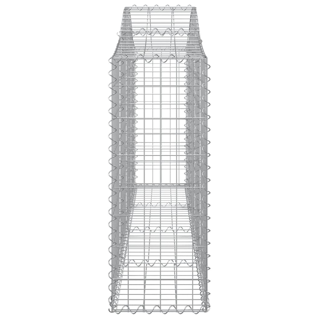 vidaXL Gabionen mit Hochbogen 9 Stk. 200x30x80/100 cm Verzinktes Eisen