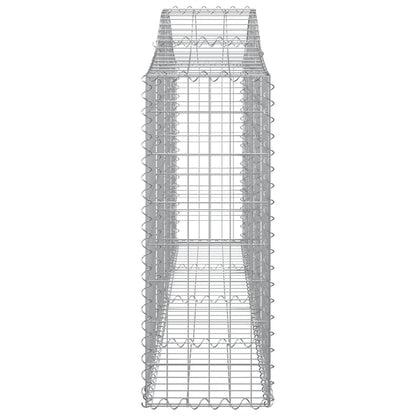vidaXL Gabionen mit Hochbogen 9 Stk. 200x30x80/100 cm Verzinktes Eisen