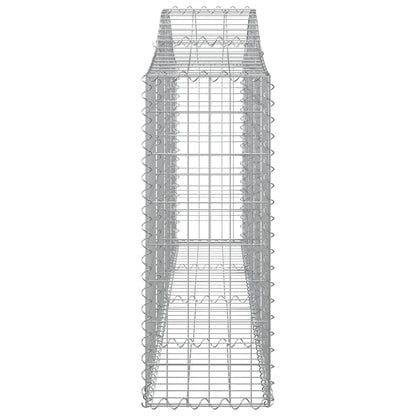 Gabionen mit Hochbogen 10 Stk. 200x30x80/100cm Verzinktes Eisen