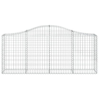 vidaXL Gabionen mit Hochbogen 14 Stk. 200x30x80/100cm Verzinktes Eisen