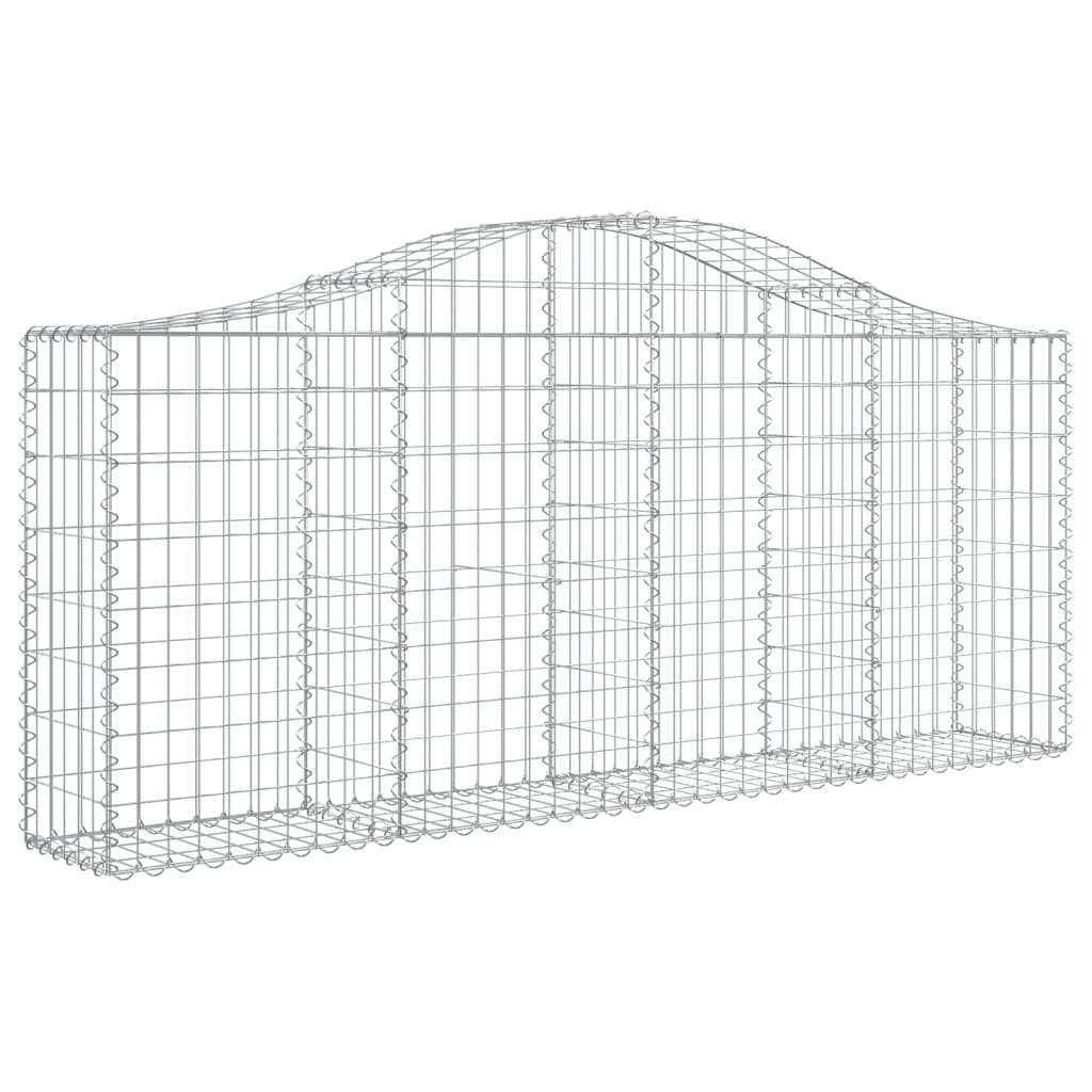 vidaXL Gabionen mit Hochbogen 18 Stk. 200x30x80/100cm Verzinktes Eisen