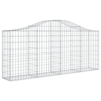 vidaXL Gabionen mit Hochbogen 18 Stk. 200x30x80/100cm Verzinktes Eisen