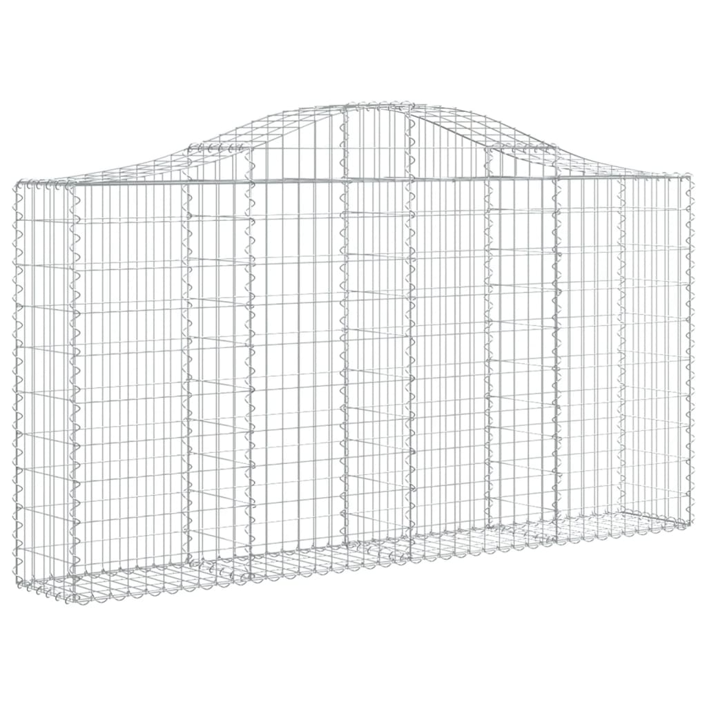 vidaXL Gabionen mit Hochbogen 2 Stk. 200x30x100/120cm Verzinktes Eisen