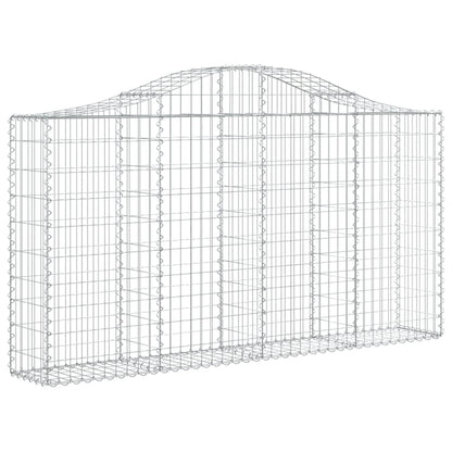 vidaXL Gabionen mit Hochbogen 2 Stk. 200x30x100/120cm Verzinktes Eisen