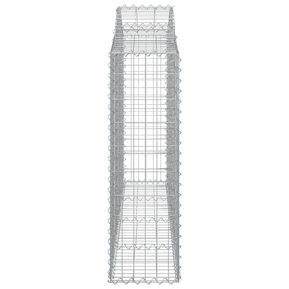 vidaXL Gabionen mit Hochbogen 2 Stk. 200x30x100/120cm Verzinktes Eisen