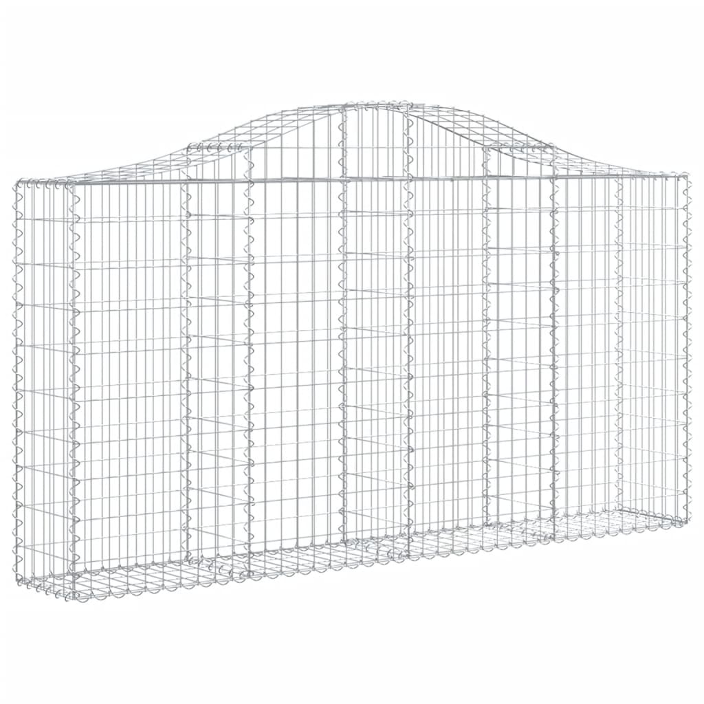 vidaXL Gabionen mit Hochbogen 4 Stk. 200x30x100/120cm Verzinktes Eisen
