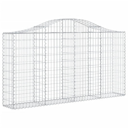 vidaXL Gabionen mit Hochbogen 4 Stk. 200x30x100/120cm Verzinktes Eisen