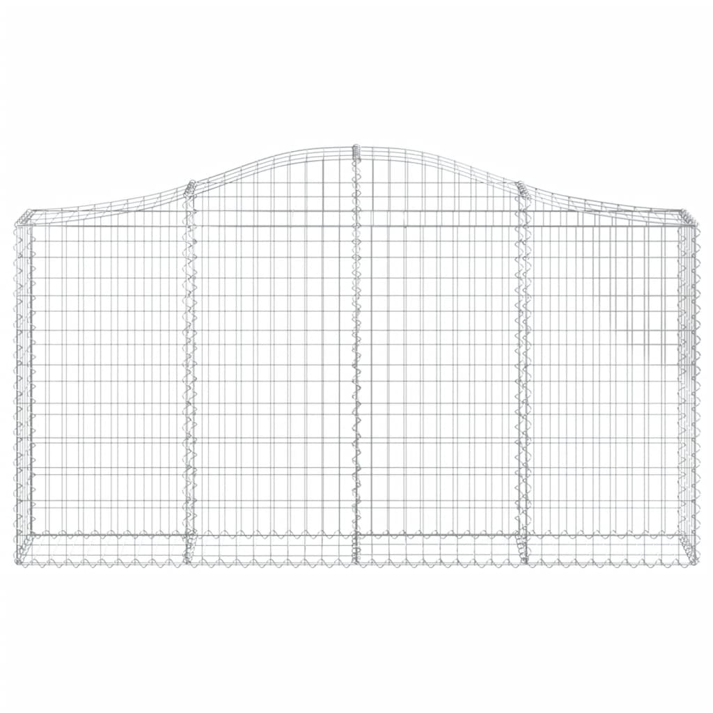 vidaXL Gabionen mit Hochbogen 11Stk. 200x30x100/120cm Verzinktes Eisen