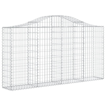 vidaXL Gabionen mit Hochbogen 30Stk. 200x30x100/120cm Verzinktes Eisen