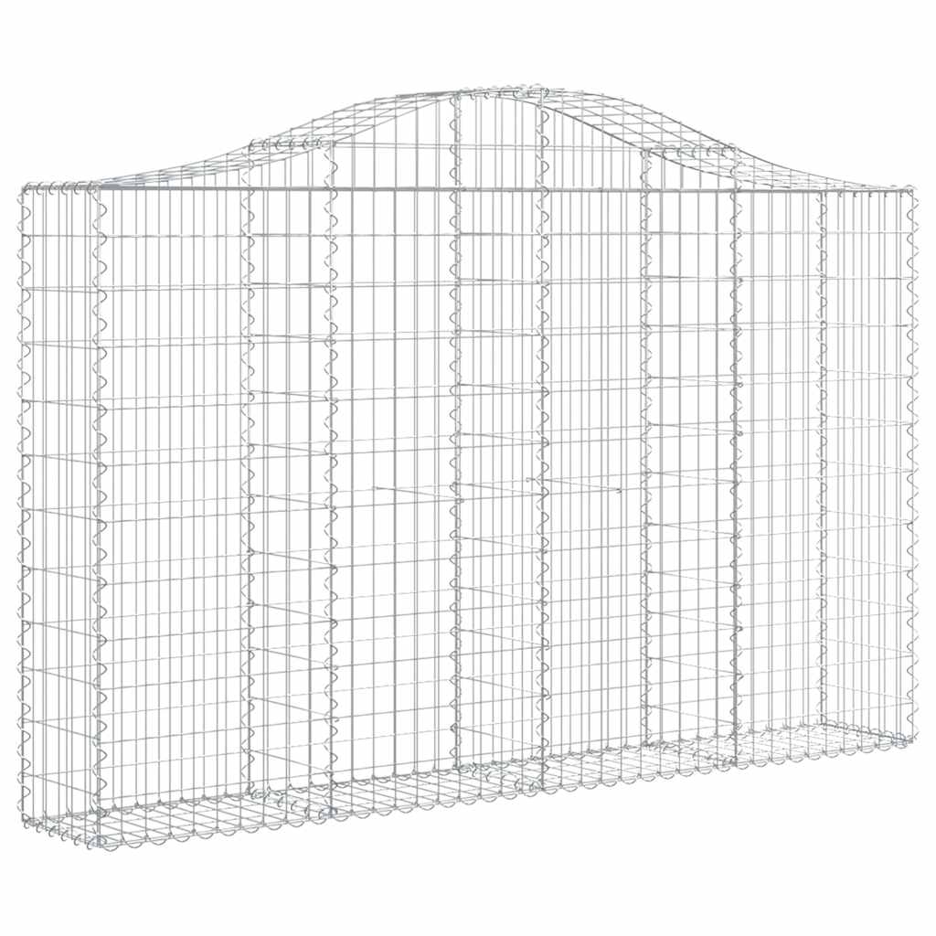 vidaXL Gabionen mit Hochbogen 2 Stk. 200x30x120/140cm Verzinktes Eisen