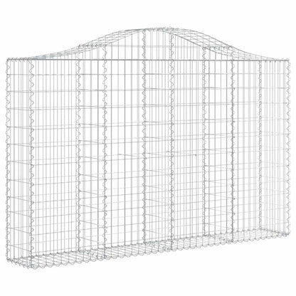 vidaXL Gabionen mit Hochbogen 2 Stk. 200x30x120/140cm Verzinktes Eisen