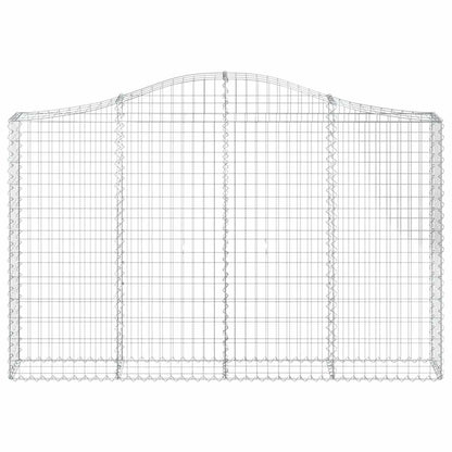 vidaXL Gabionen mit Hochbogen 2 Stk. 200x30x120/140cm Verzinktes Eisen