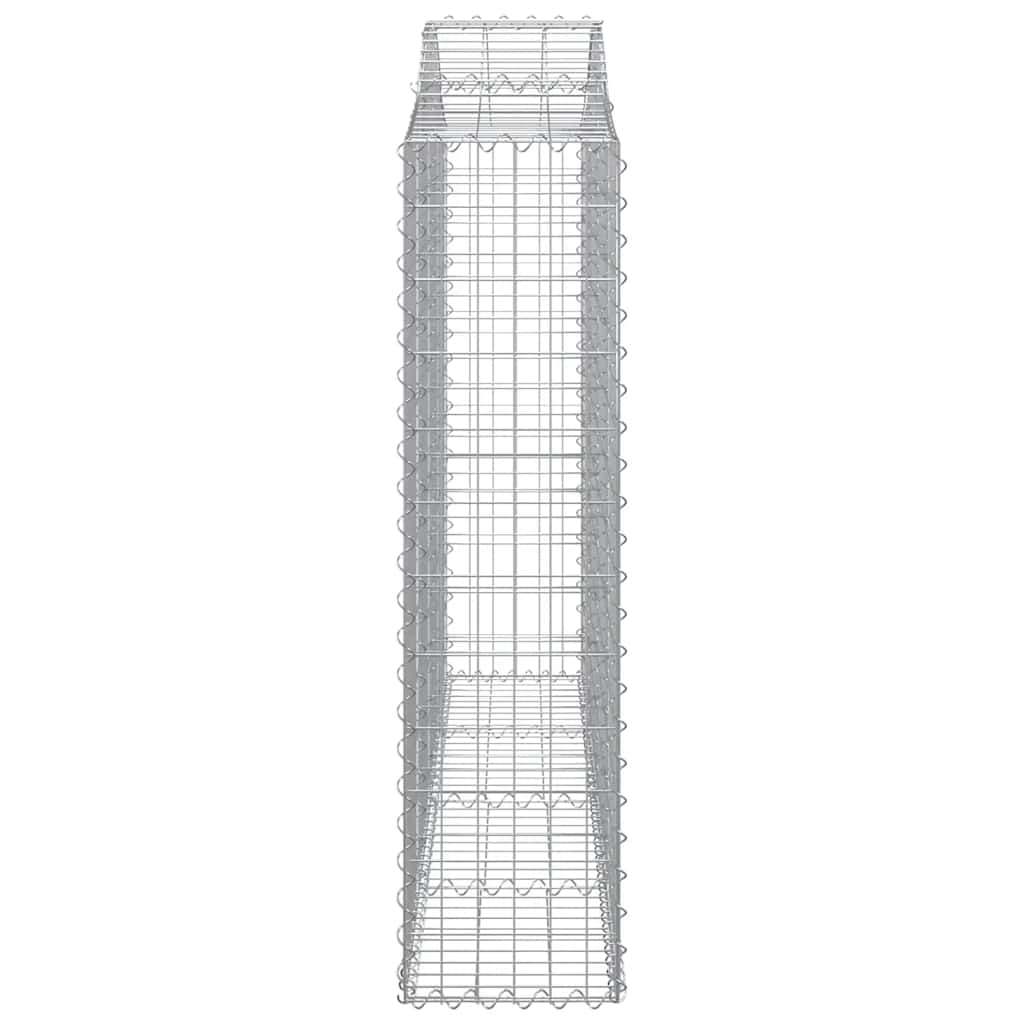 vidaXL Gabionen mit Hochbogen 2 Stk. 200x30x120/140cm Verzinktes Eisen