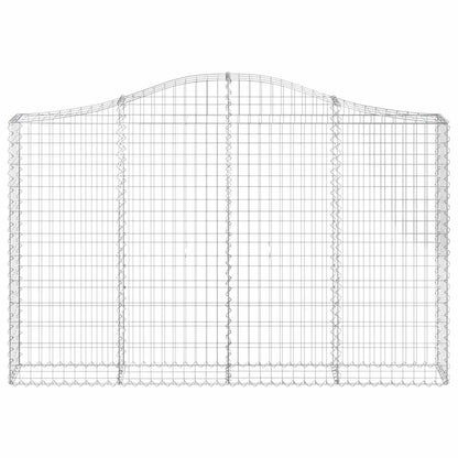 vidaXL Gabionen mit Hochbogen 3 Stk. 200x30x120/140cm Verzinktes Eisen