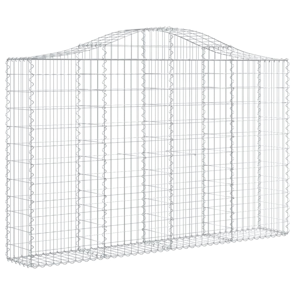 vidaXL Gabionen mit Hochbogen 4 Stk. 200x30x120/140cm Verzinktes Eisen