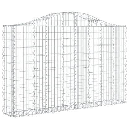 vidaXL Gabionen mit Hochbogen 4 Stk. 200x30x120/140cm Verzinktes Eisen