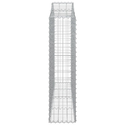 vidaXL Gabionen mit Hochbogen 4 Stk. 200x30x120/140cm Verzinktes Eisen