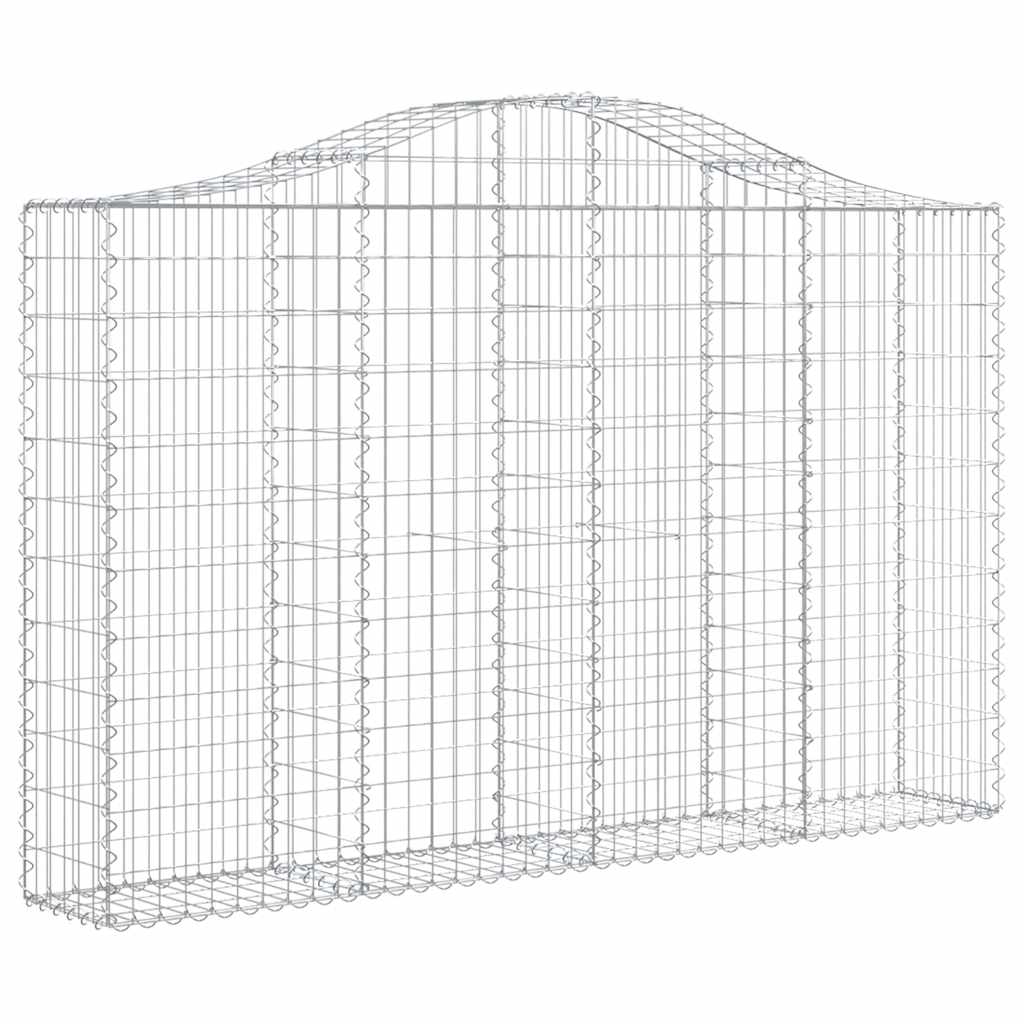 vidaXL Gabionen mit Hochbogen 5 Stk. 200x30x120/140cm Verzinktes Eisen