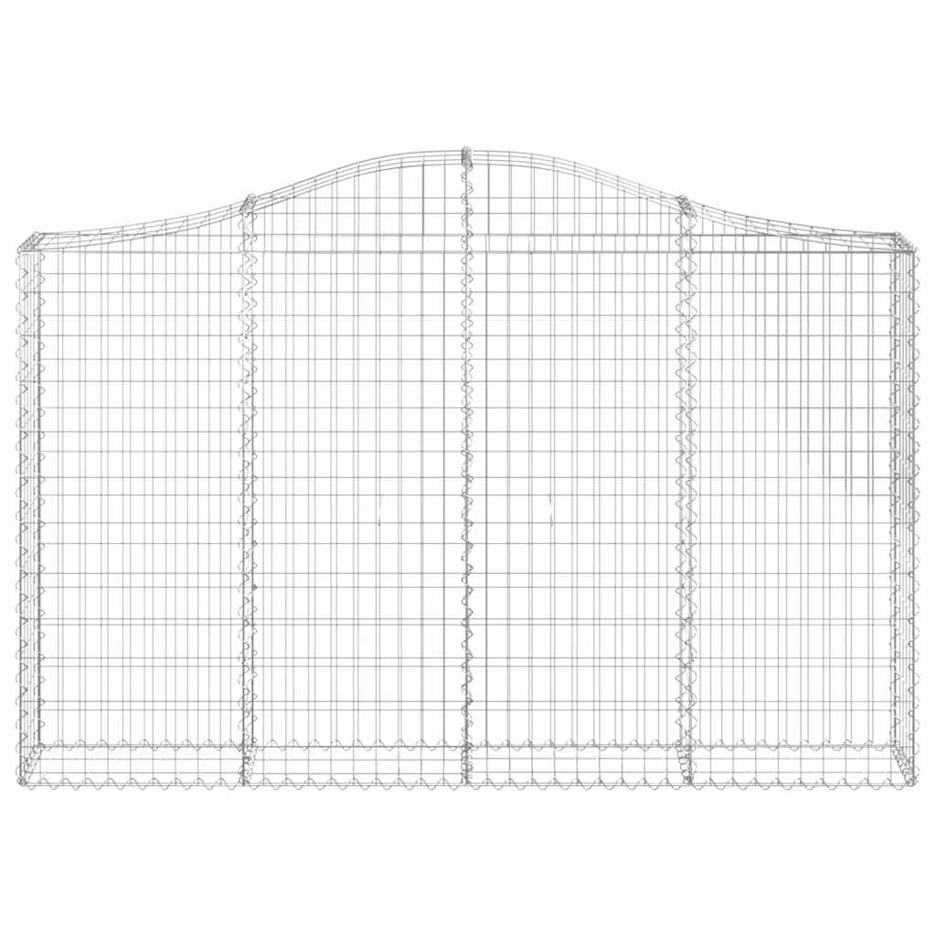 vidaXL Gabionen mit Hochbogen 5 Stk. 200x30x120/140cm Verzinktes Eisen