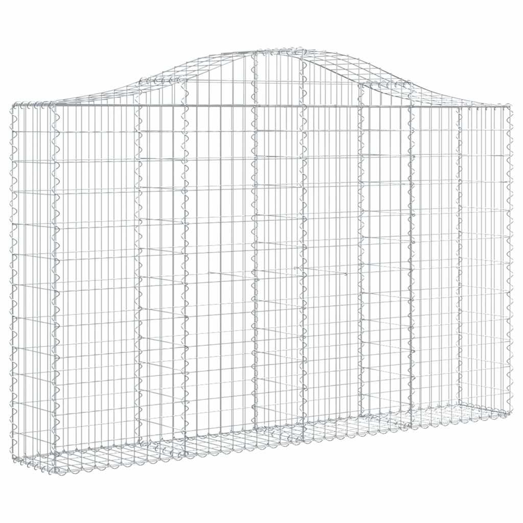 vidaXL Gabionen mit Hochbogen 6 Stk. 200x30x120/140cm Verzinktes Eisen
