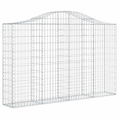 vidaXL Gabionen mit Hochbogen 6 Stk. 200x30x120/140cm Verzinktes Eisen