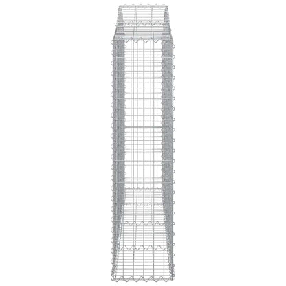 vidaXL Gabionen mit Hochbogen 6 Stk. 200x30x120/140cm Verzinktes Eisen
