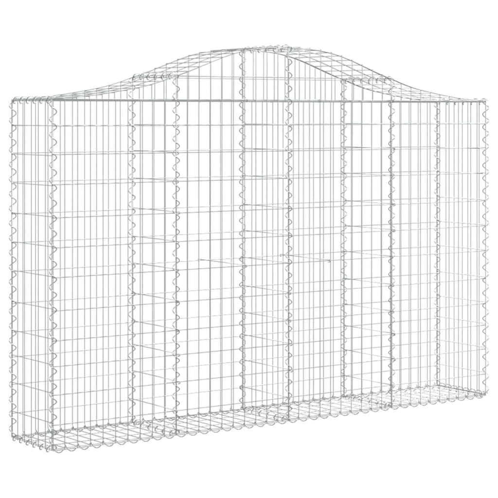 vidaXL Gabionen mit Hochbogen 7 Stk. 200x30x120/140cm Verzinktes Eisen